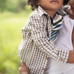 Burt's Bees  Baby Gingham Button Front